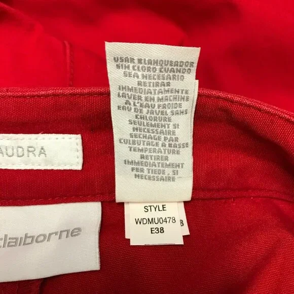 NWT Liz Claiborne Womens Audra Red Wide Leg Cropped Pants Size 12 - Picture 10 of 12